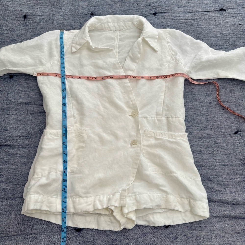 Show Me Your Mumu Escape Blazer Romper White Linen Rayon Blend Size XS - Picture 10 of 10